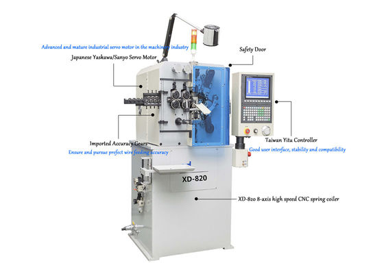 A máquina de bobinamento da mola de alta velocidade de XD-820 8-Axis faz o diâmetro de fio 0,5 2.0mm